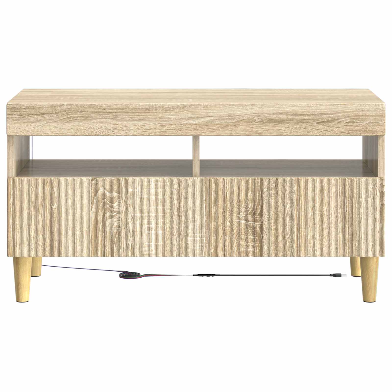 vidaXL LED TV Cabinet Sonoma Oak Engineered Wood 6