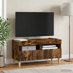 vidaXL LED TV Cabinet Smoked Oak Engineered Wood 1