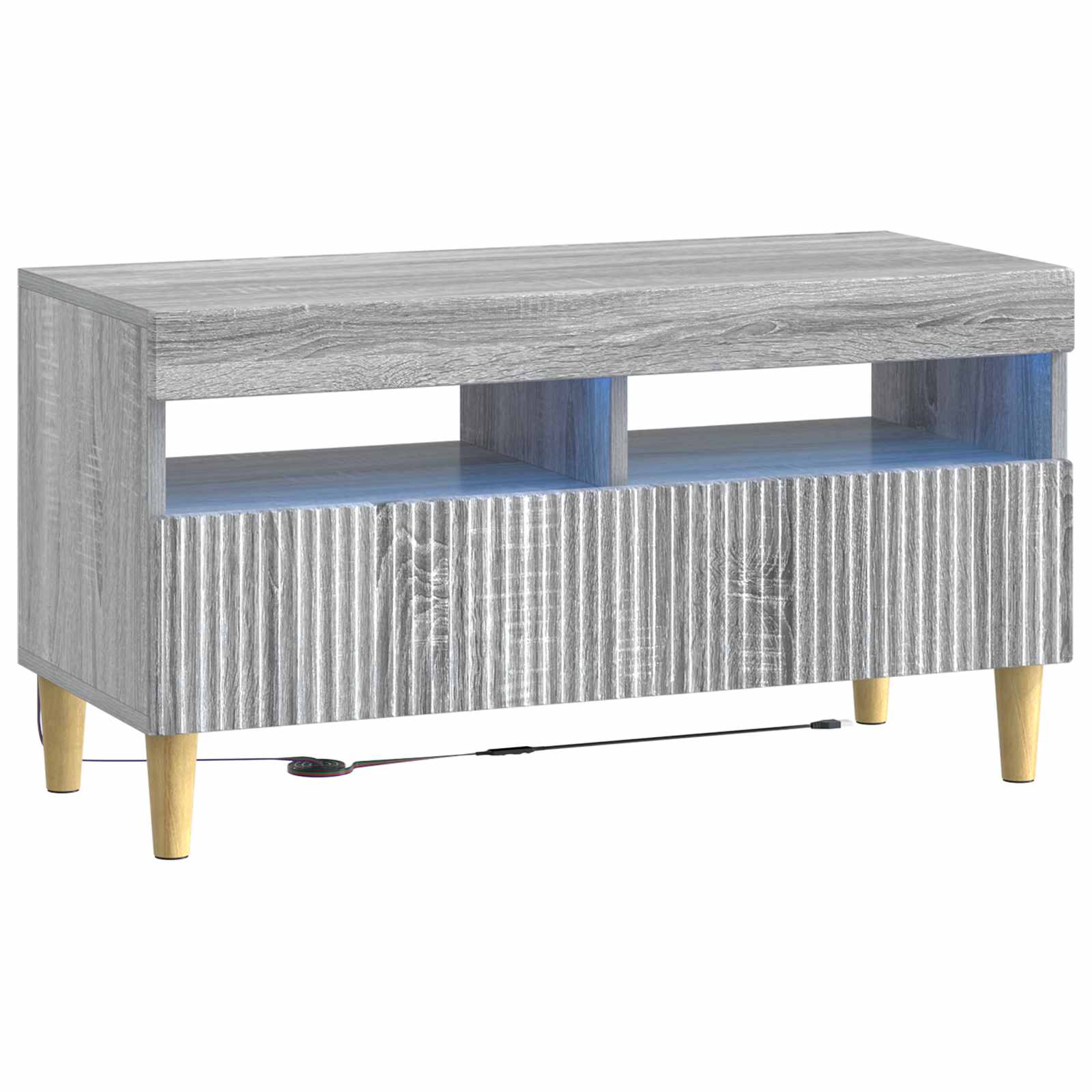 vidaXL LED TV Cabinet Grey Sonoma Engineered Wood 2