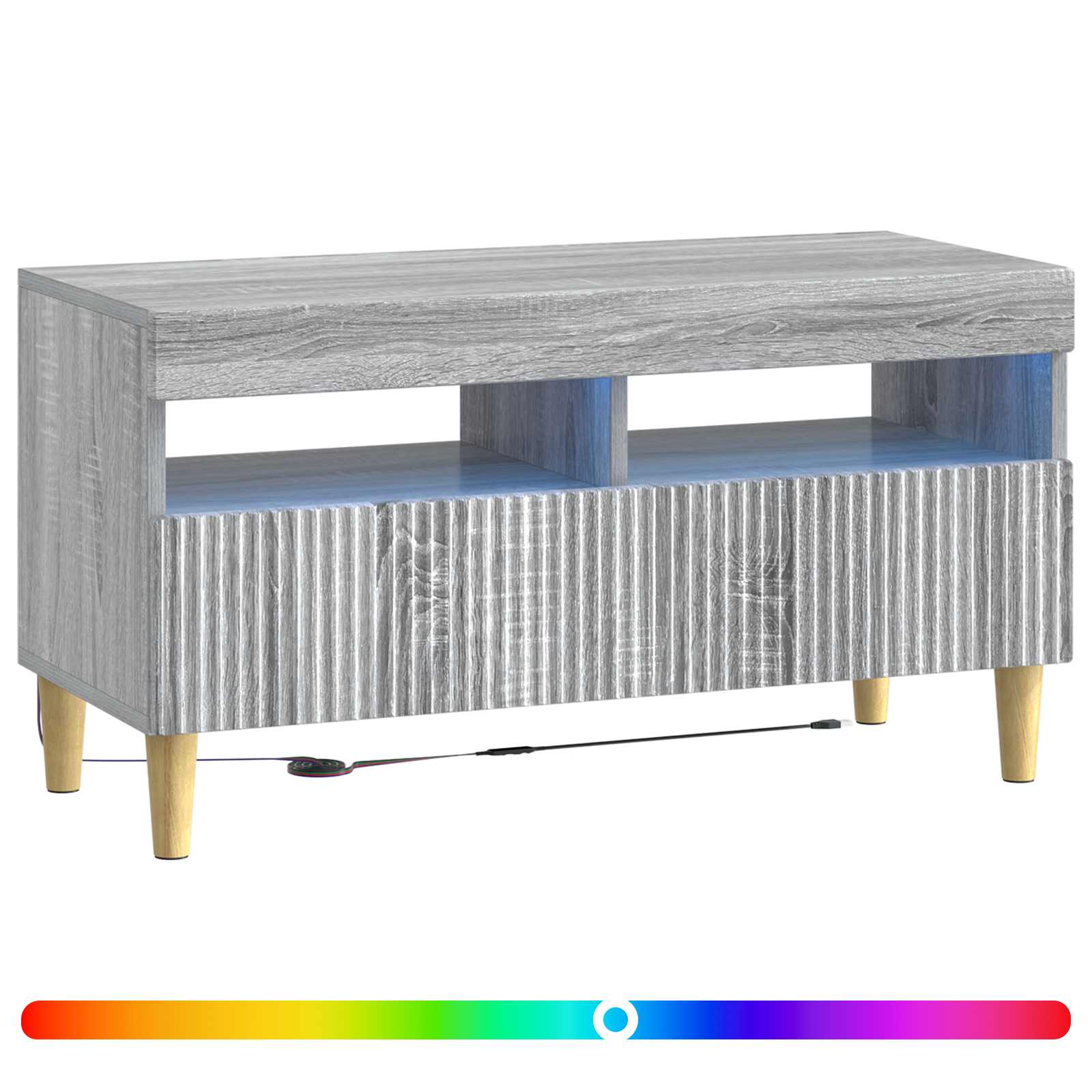 vidaXL LED TV Cabinet Grey Sonoma Engineered Wood 3
