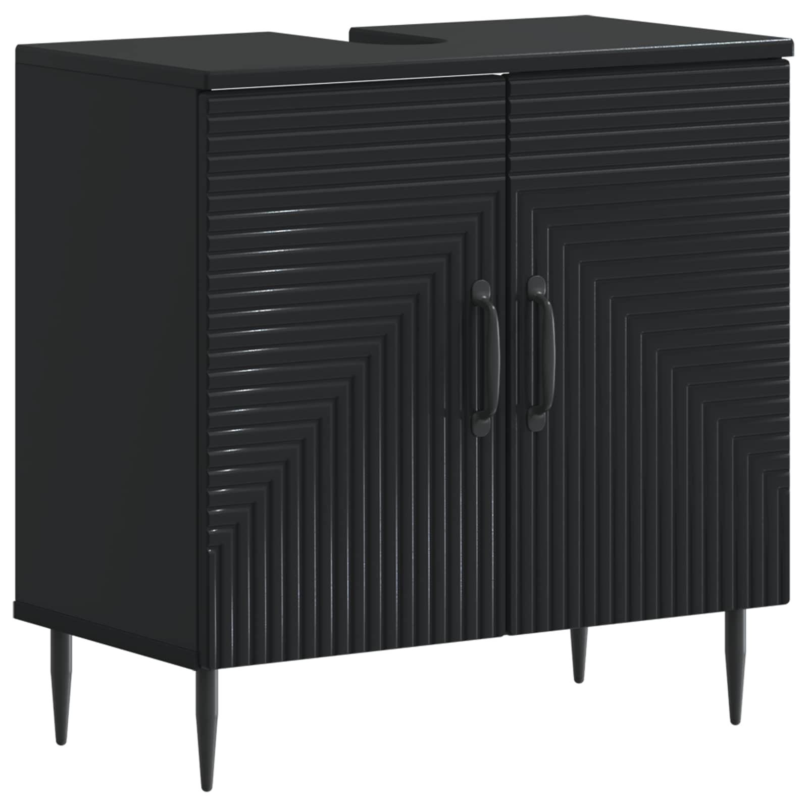 vidaXL Bathroom Sink Cabinet HAARLEM Black 59.5 x 31.5x 59 cm 2