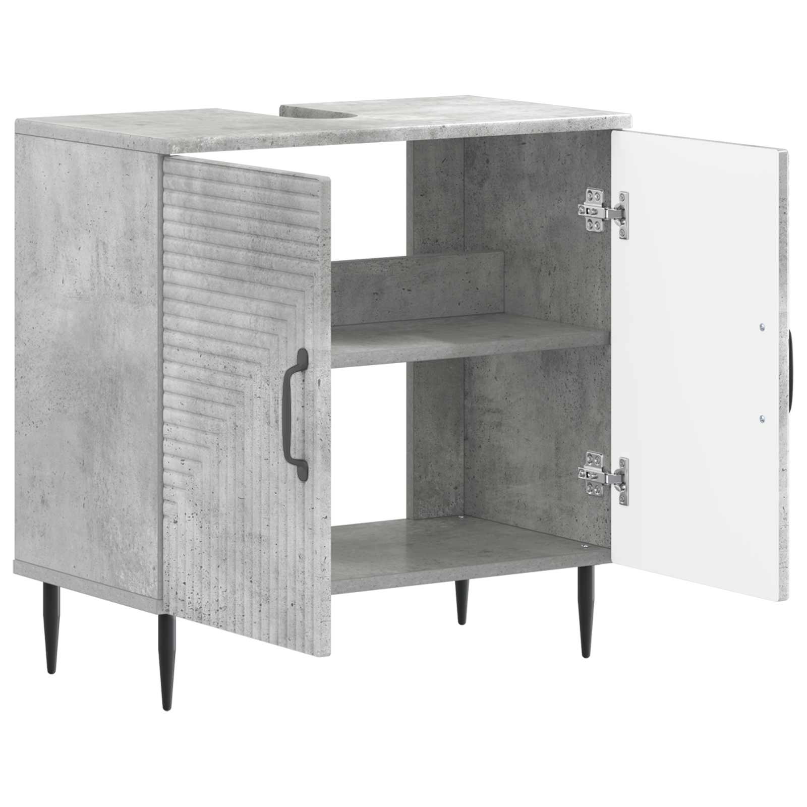 vidaXL Bathroom Sink Cabinet HAARLEM Concrete Grey 59.5 x 31.5x 59 cm 3