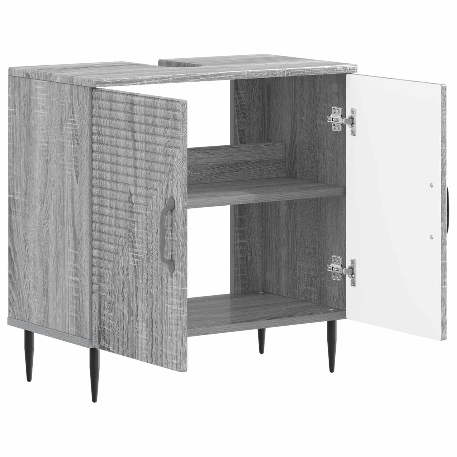 vidaXL Bathroom Sink Cabinet HAARLEM Grey Sonoma 59.5 x 31.5x 59 cm 3