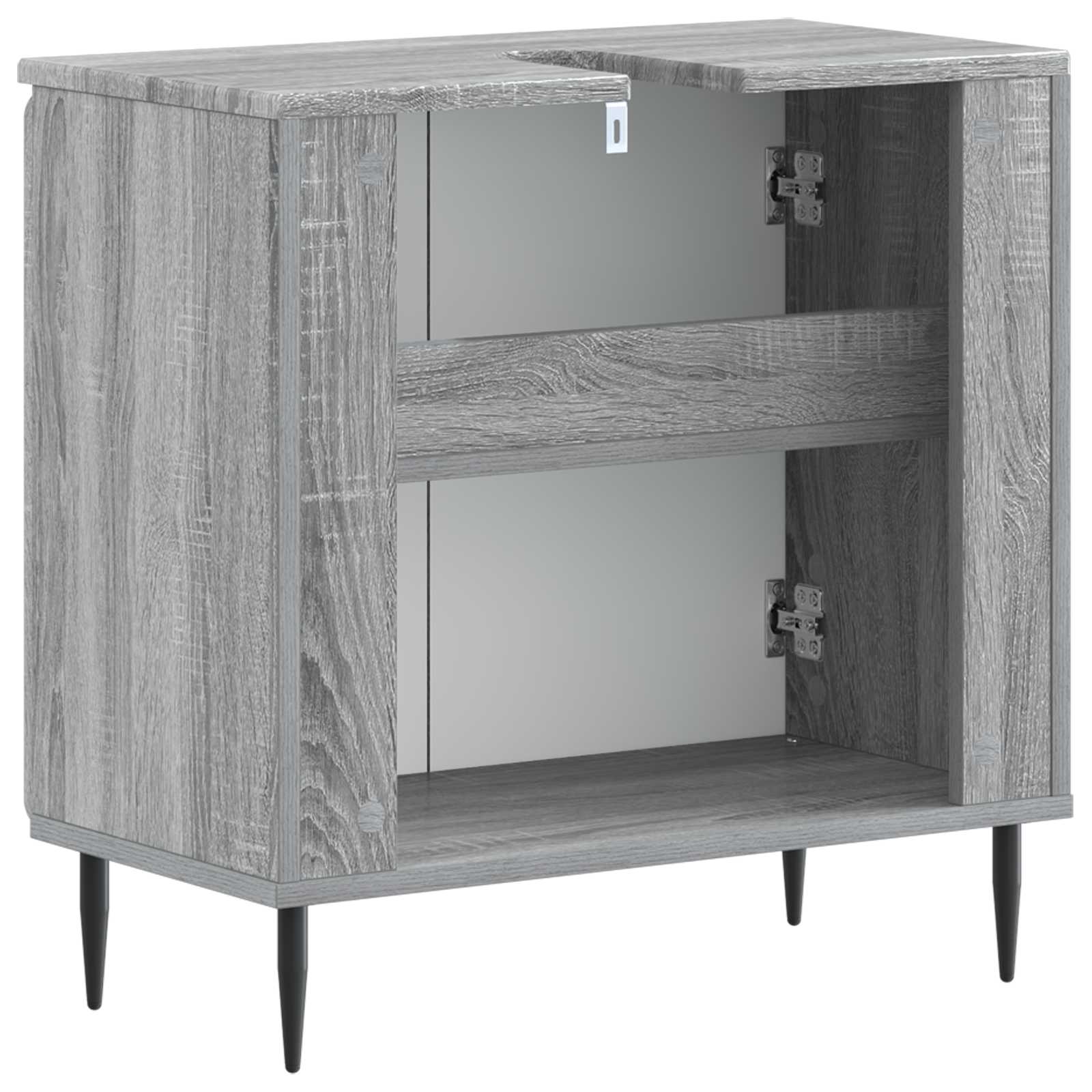 vidaXL Bathroom Sink Cabinet HAARLEM Grey Sonoma 59.5 x 31.5x 59 cm 6