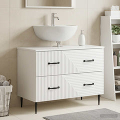 Bathroom Sink Cabinet HAARLEM 82 x 41x 58.5 cm High gloss white