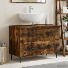 Bathroom Sink Cabinet HAARLEM 82 x 41x 58.5 cm Smoked oak
