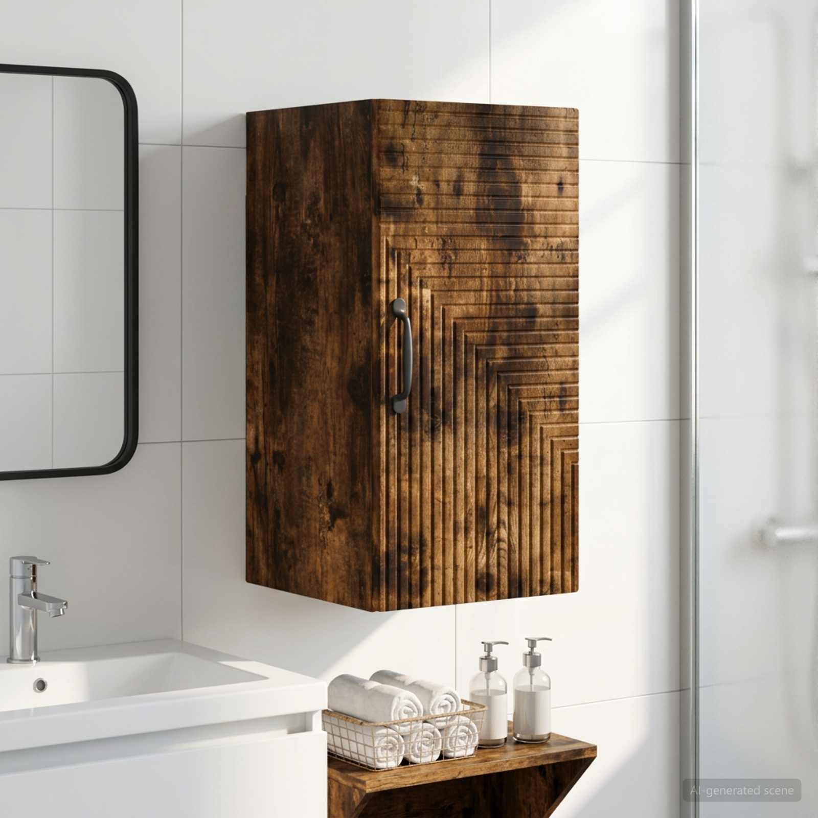 vidaXL Bathroom Wall Cabinet HAARLEM Smoked Oak 30 x 31 x 59 cm 1