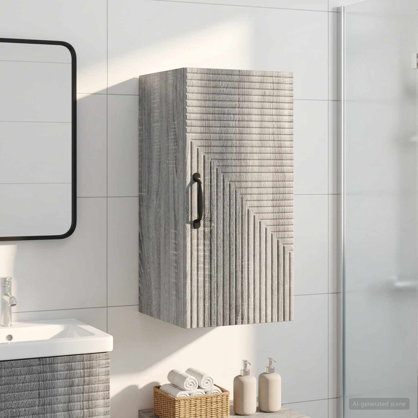 vidaXL Bathroom Wall Cabinet HAARLEM Grey Sonoma 30 x 31 x 59 cm 1