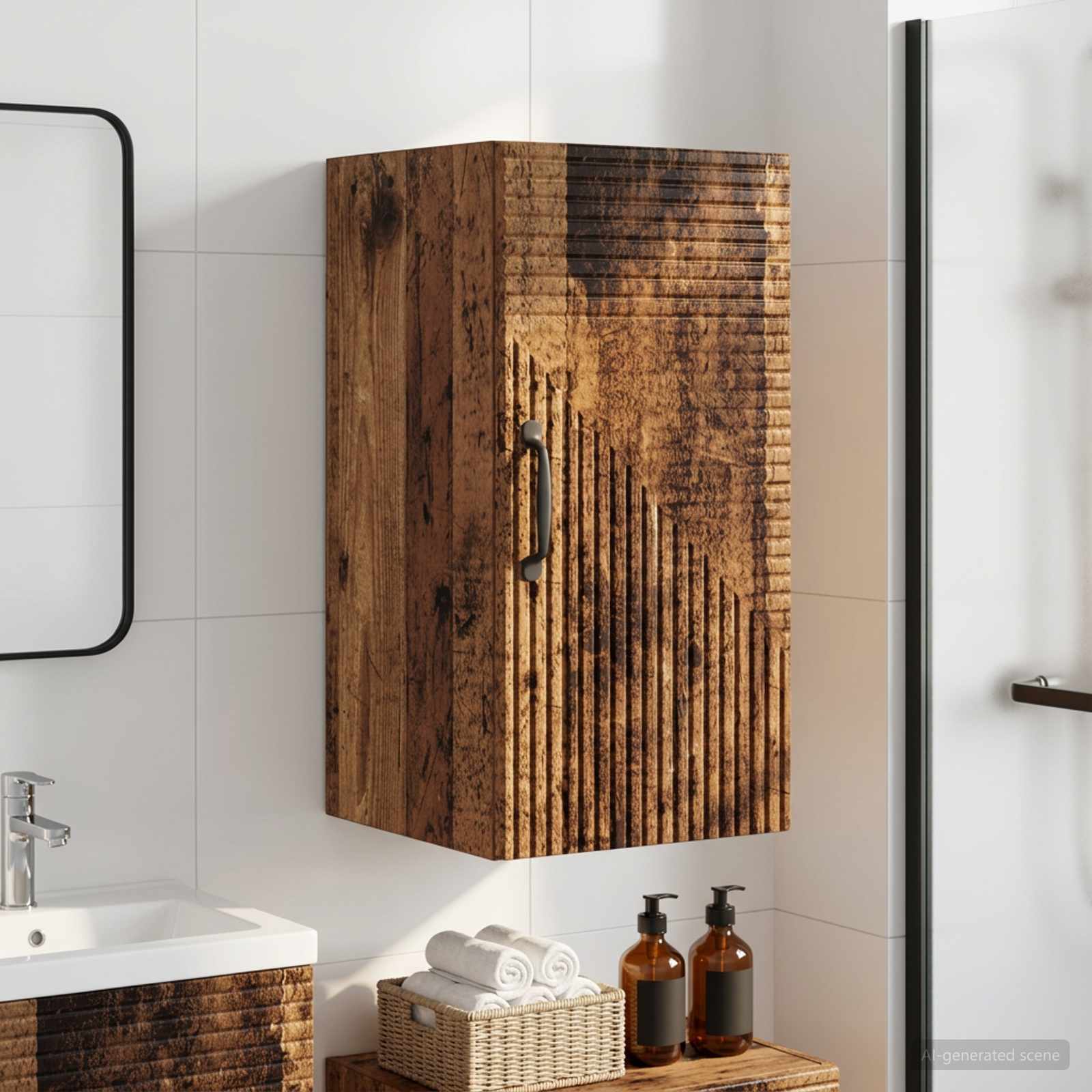vidaXL Bathroom Wall Cabinet HAARLEM Old Wood 30 x 31 x 59 cm 1