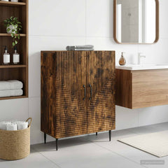 vidaXL Bathroom Storage Cainet HAARLEM Smoked Oak 59.5 x 31 x 80 cm 1