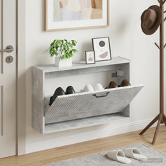 Wall-Mounted Shoe Cabinet HAARLEM 71 x 17 x 43 cm Concrete grey