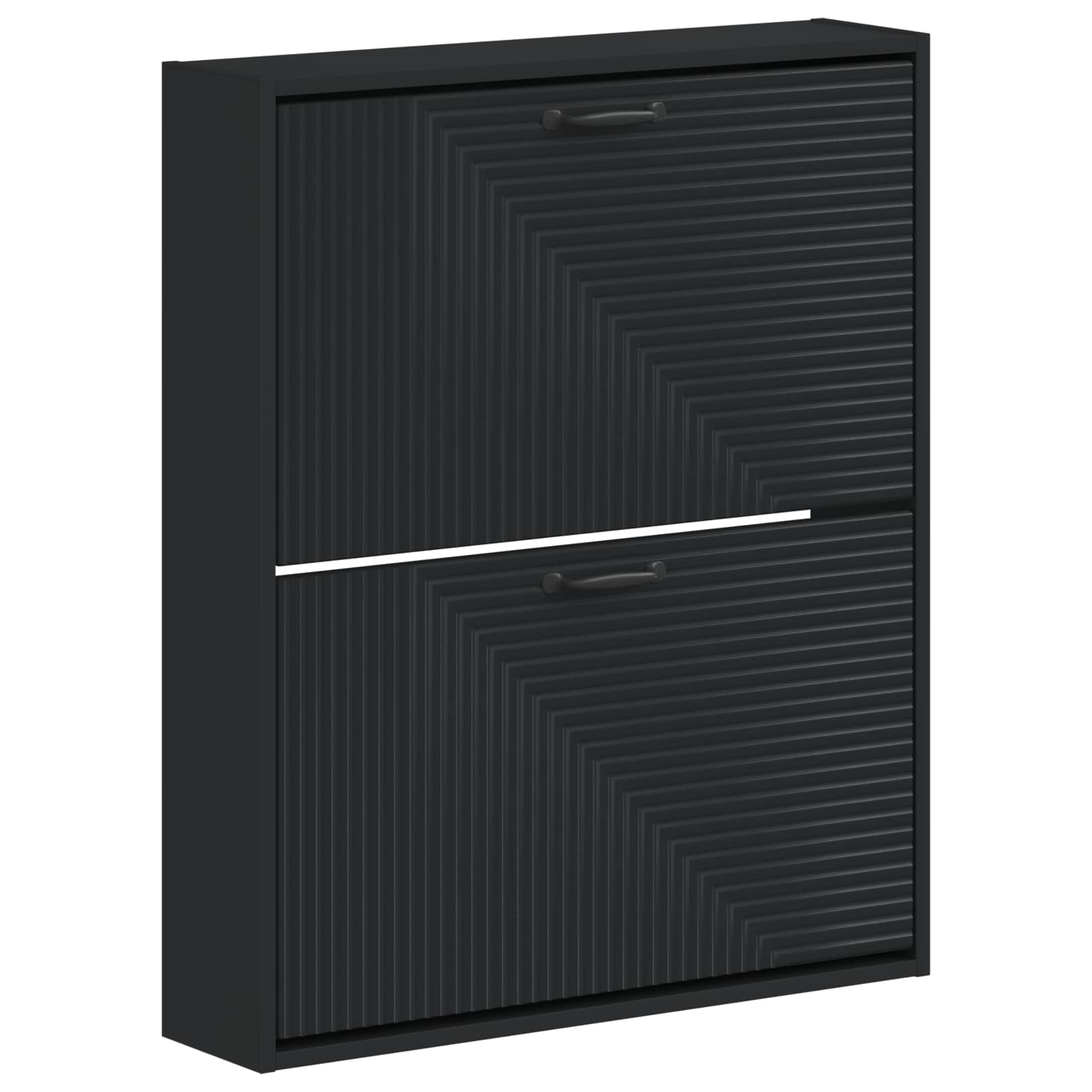 vidaXL Wall-Mounted Shoe Cabinet HAARLEM 71 x 17 x 86 cm Black 2
