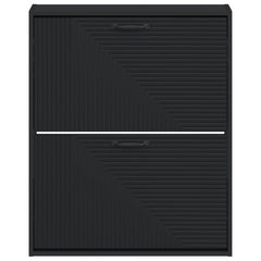 vidaXL Wall-Mounted Shoe Cabinet HAARLEM 71 x 17 x 86 cm Black 4
