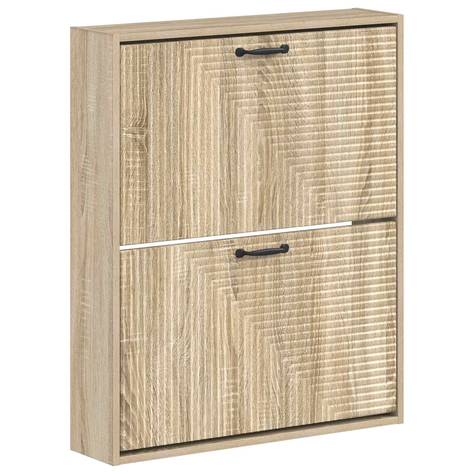 vidaXL Wall-Mounted Shoe Cabinet HAARLEM 71 x 17 x 86 cm Sonoma Oak 2