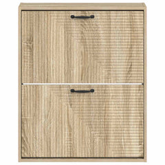 vidaXL Wall-Mounted Shoe Cabinet HAARLEM 71 x 17 x 86 cm Sonoma Oak 4