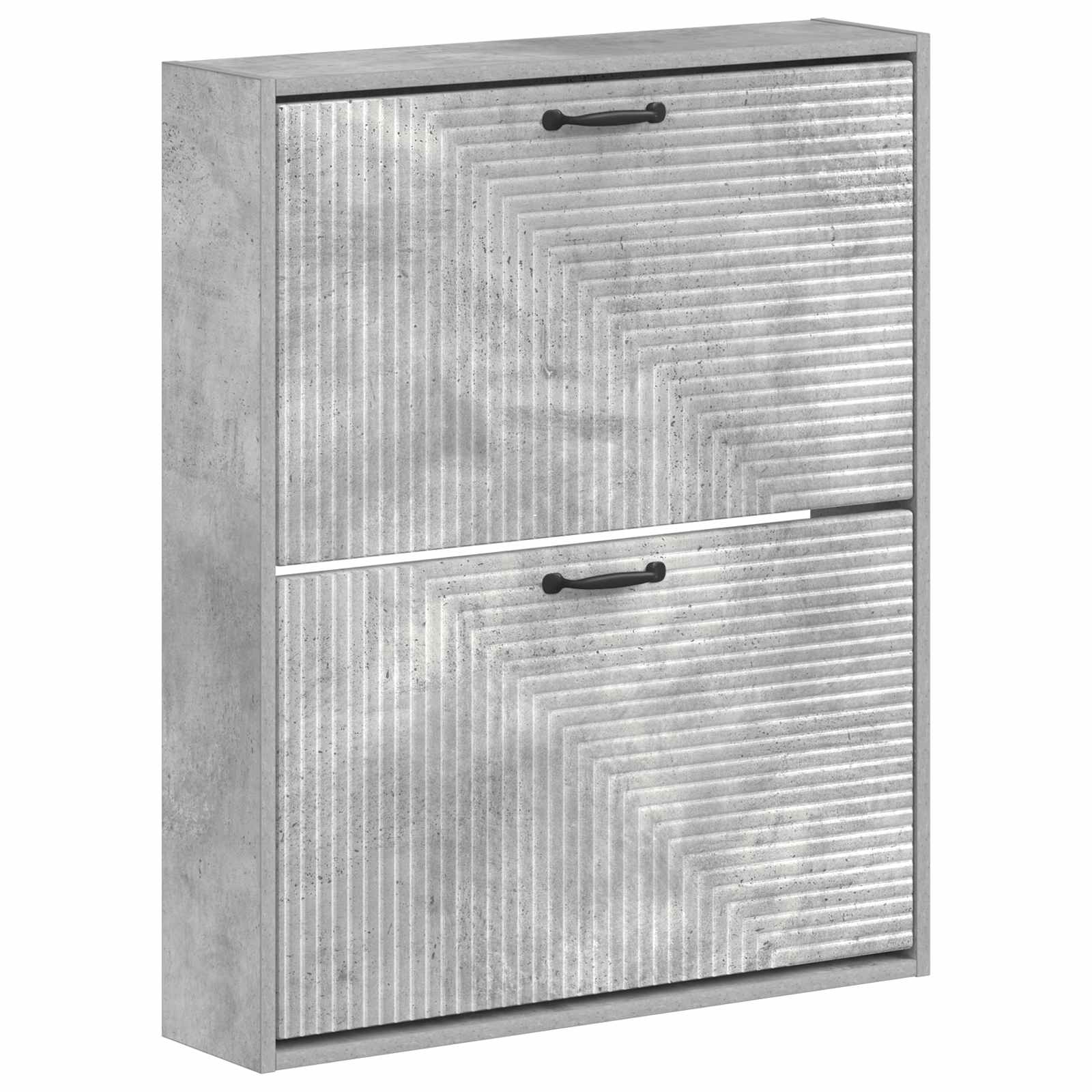 vidaXL Wall-Mounted Shoe Cabinet HAARLEM 71 x 17 x 86 cm Concrete Grey 2