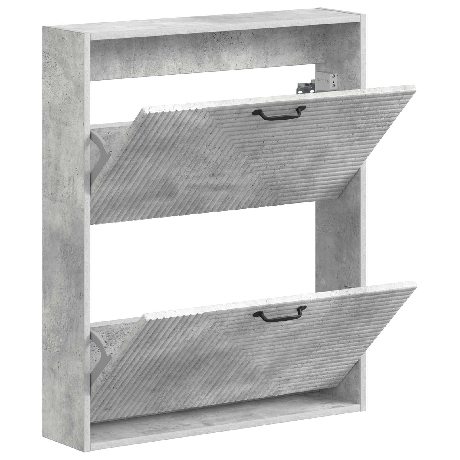 vidaXL Wall-Mounted Shoe Cabinet HAARLEM 71 x 17 x 86 cm Concrete Grey 3