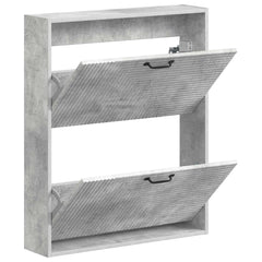 vidaXL Wall-Mounted Shoe Cabinet HAARLEM 71 x 17 x 86 cm Concrete Grey 3