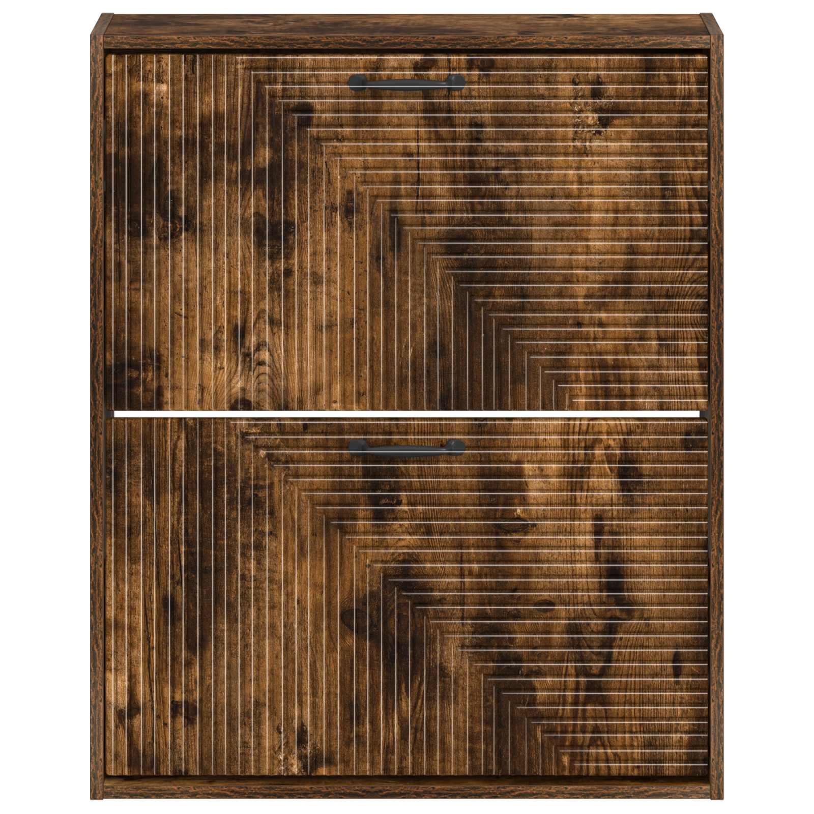 vidaXL Wall-Mounted Shoe Cabinet HAARLEM 71 x 17 x 86 cm Smoked Oak 4