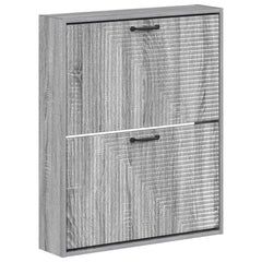 vidaXL Wall-Mounted Shoe Cabinet HAARLEM 71 x 17 x 86 cm Grey Sonoma 2