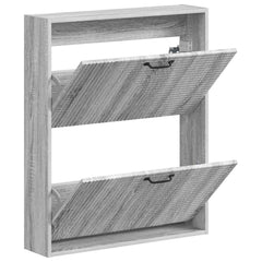 vidaXL Wall-Mounted Shoe Cabinet HAARLEM 71 x 17 x 86 cm Grey Sonoma 3