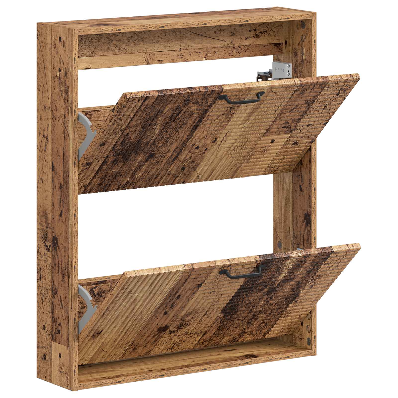 vidaXL Wall-Mounted Shoe Cabinet HAARLEM 71 x 17 x 86 cm Old Wood 3