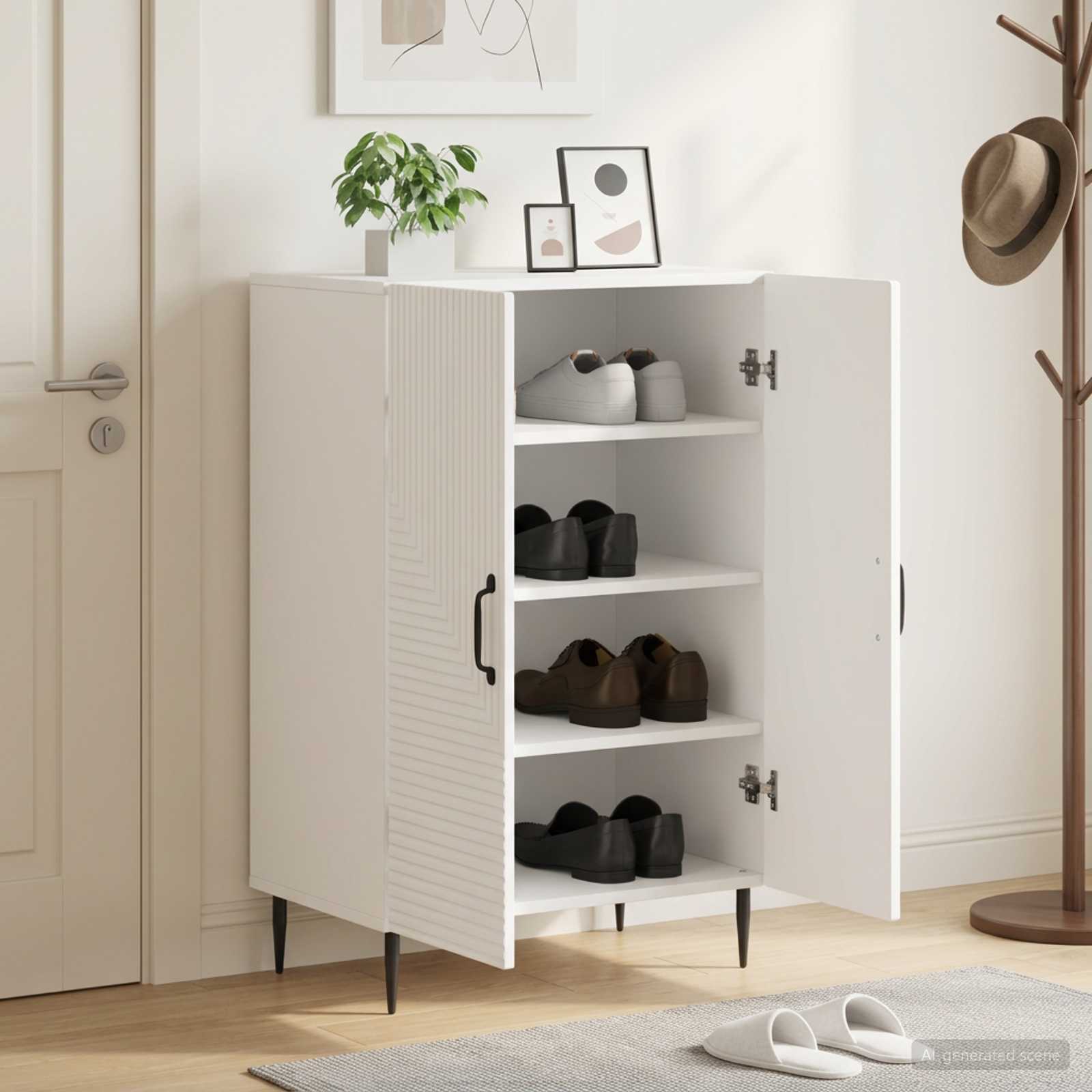 vidaXL Shoe Cabinet HAARLEM 59.5 x 39.5 x 89.5 cm Engineered Wood 1