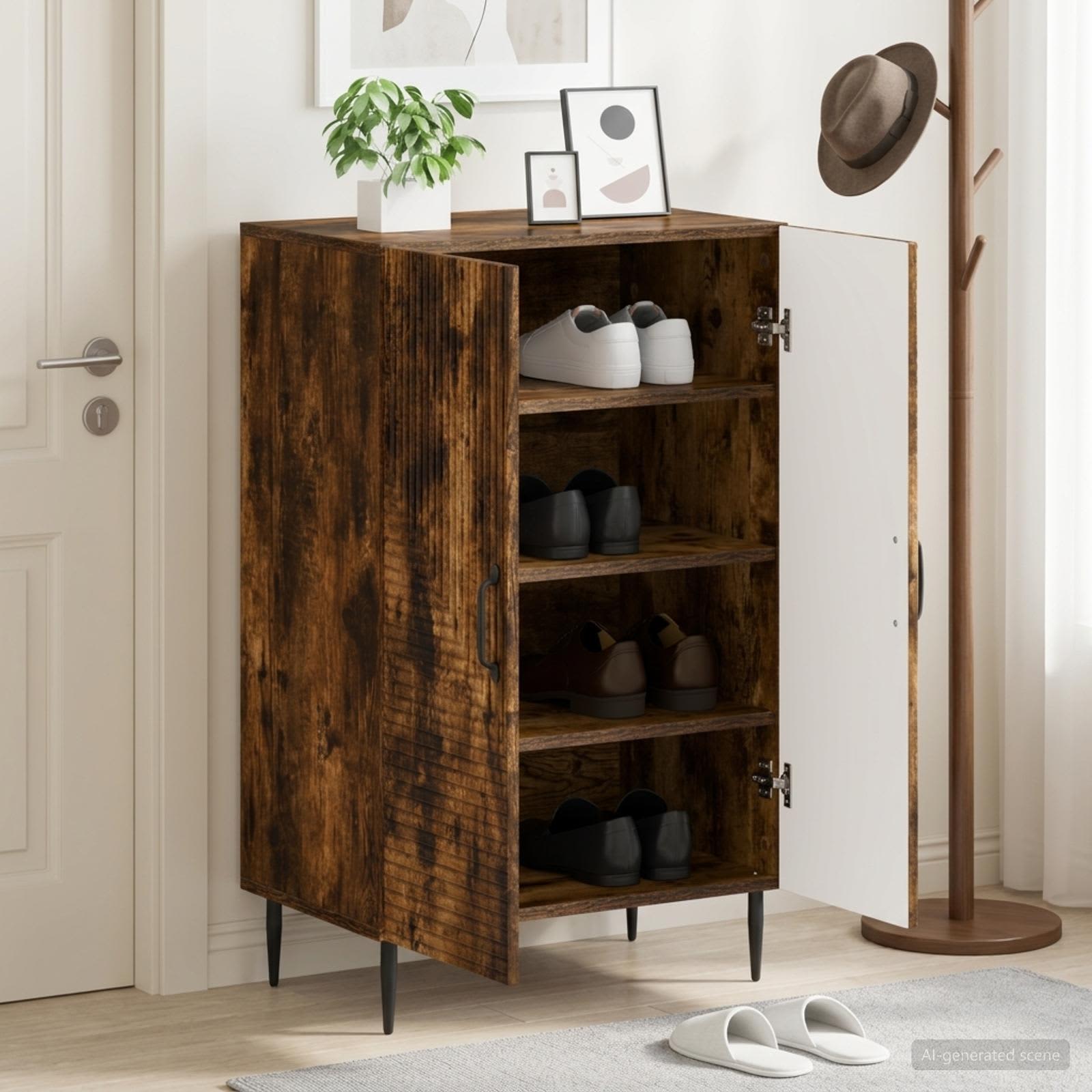 vidaXL Shoe Cabinet HAARLEM 59.5 x 39.5 x 89.5 cm Engineered Wood 1