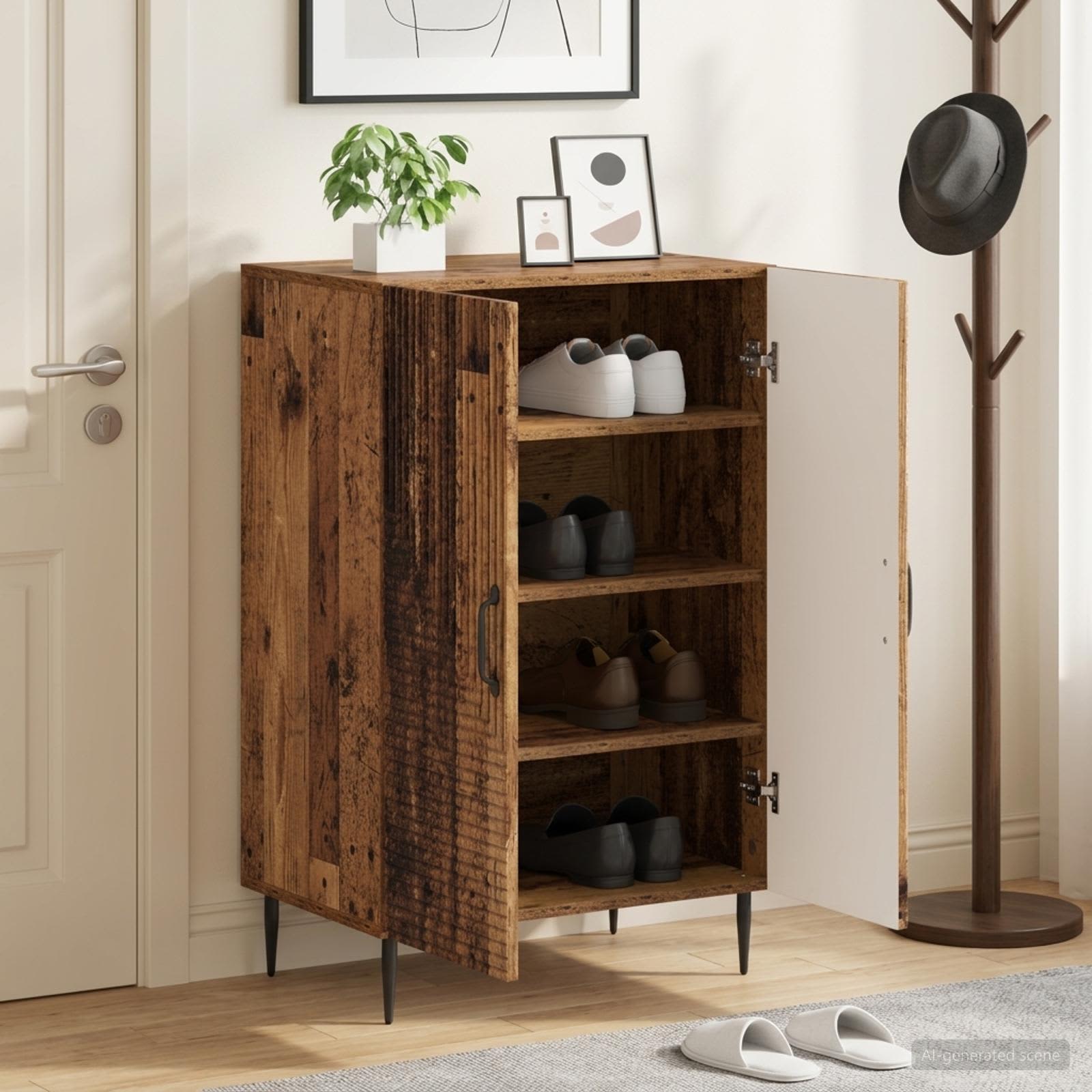 vidaXL Shoe Cabinet HAARLEM 59.5 x 39.5 x 89.5 cm Engineered Wood 1