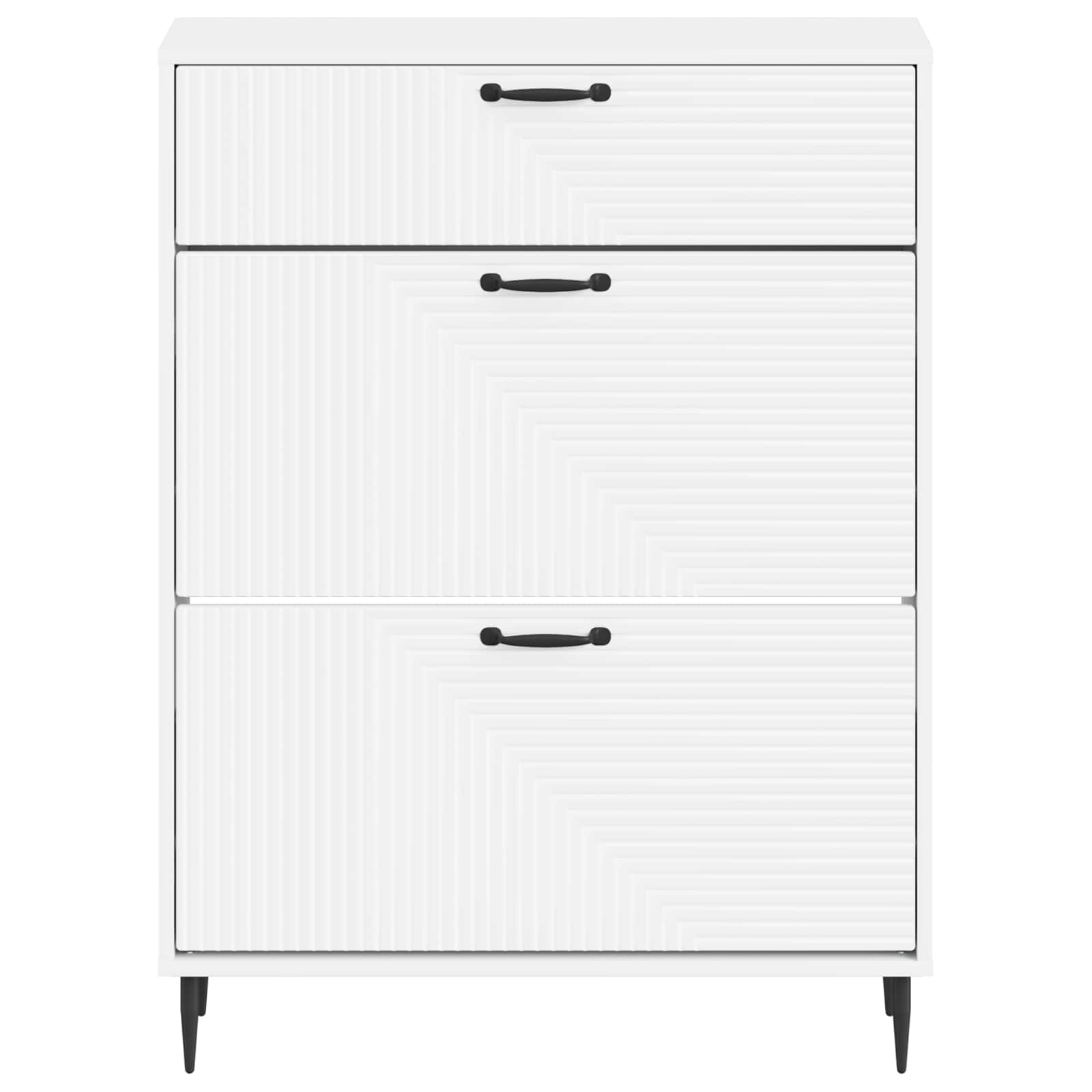 vidaXL Shoe Cabinet HAARLEM 78 x 24 x 103 cm Engineered Wood White 4