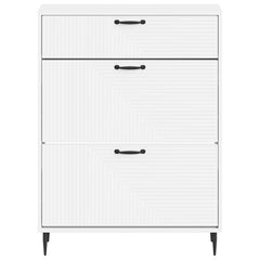 vidaXL Shoe Cabinet HAARLEM 78 x 24 x 103 cm Engineered Wood White 4