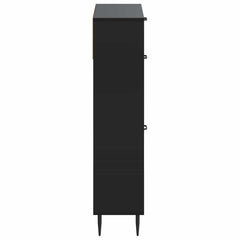 vidaXL Shoe Cabinet HAARLEM 78 x 24 x 103 cm Engineered Wood Black 5