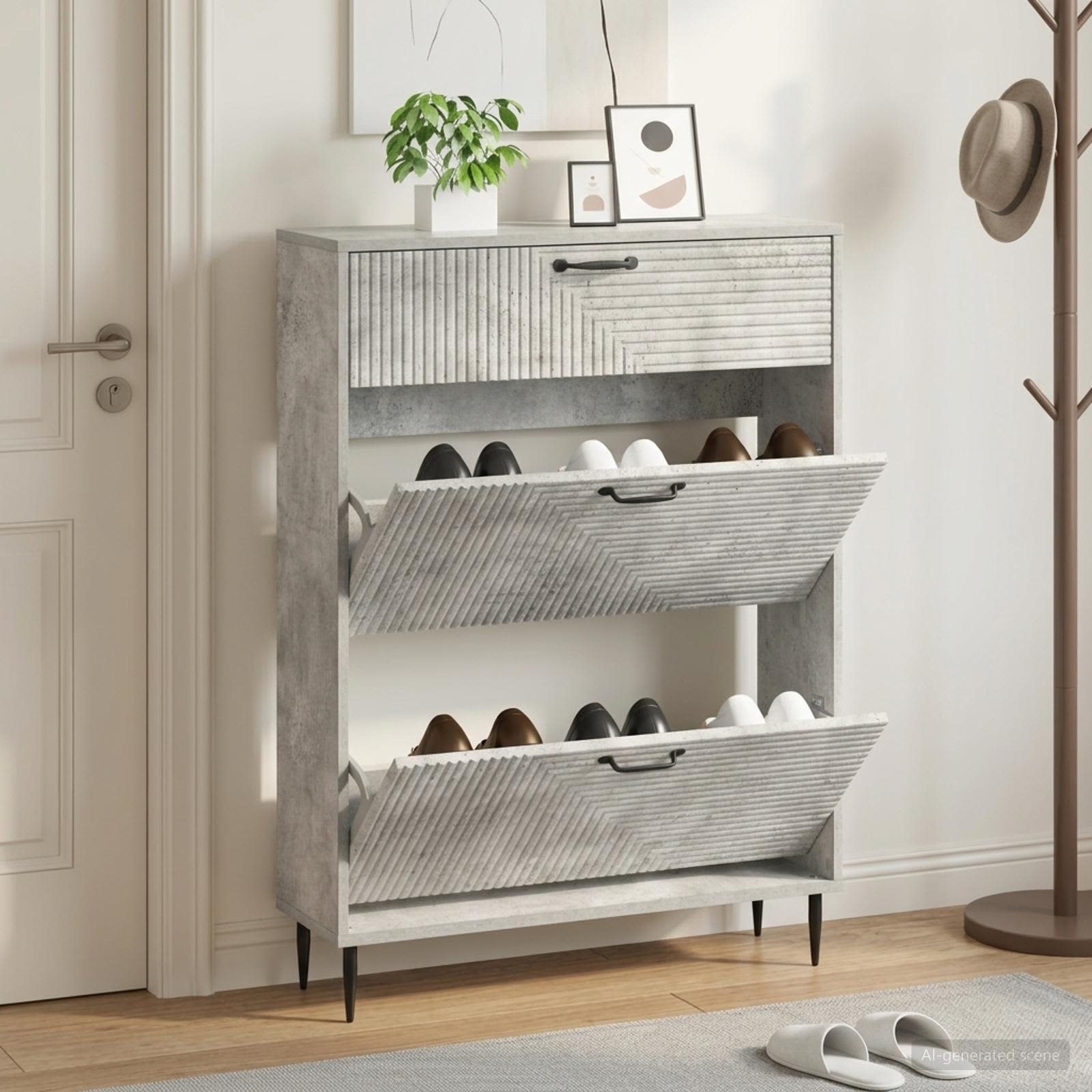 vidaXL Shoe Cabinet HAARLEM 78 x 24 x 103 cm Engineered Wood 1