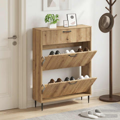 vidaXL Shoe Cabinet HAARLEM 78 x 24 x 103 cm Engineered Wood 1