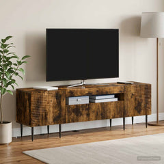 LED TV Cabinet HAARLEM 153 x 35 x 43 cm Smoked oak