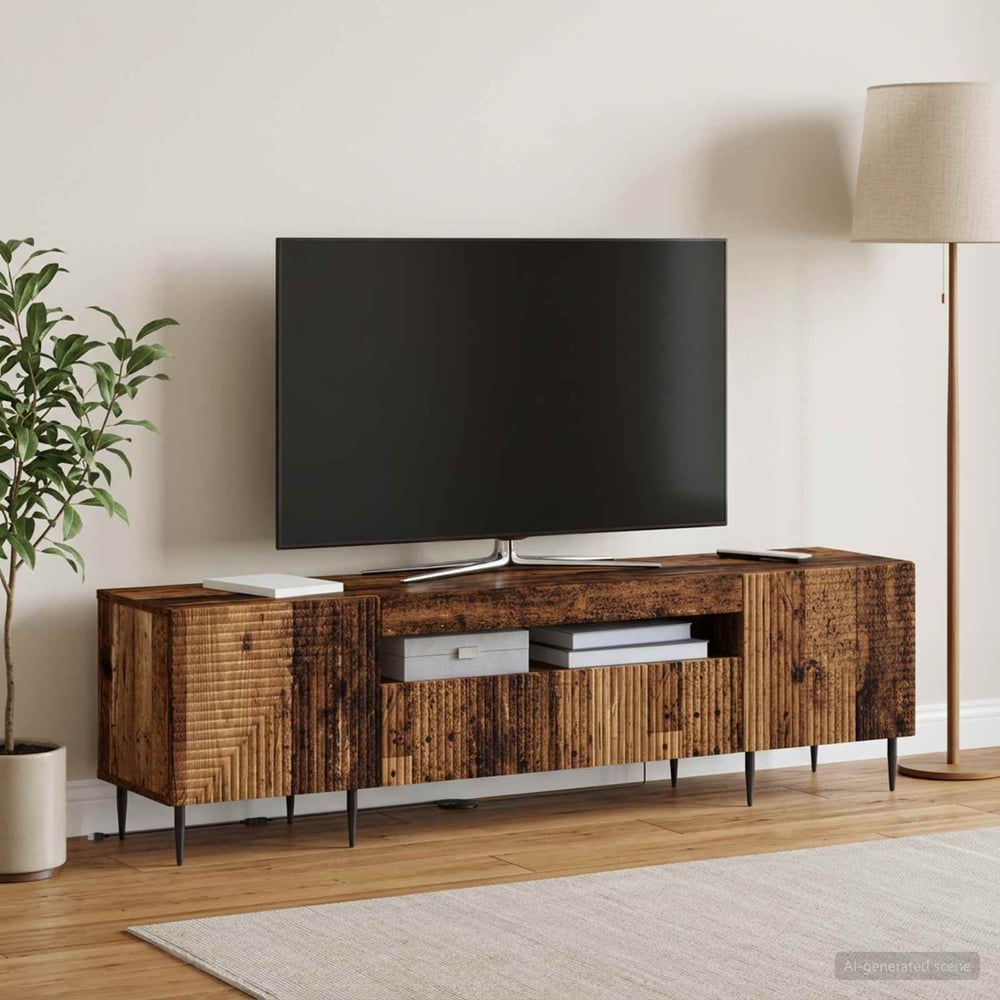 LED TV Cabinet HAARLEM 153 x 35 x 43 cm Old wood
