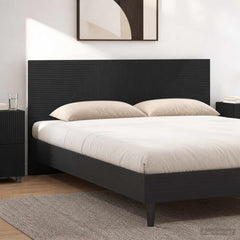 Wall-Mounted Headboard HAARLEM Engineered Wood Width 200 cm Black