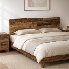 Wall-Mounted Headboard HAARLEM Engineered Wood Width 200 cm Old wood