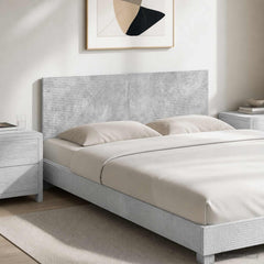 vidaXL Wall-Mounted Headboard HAARLEM Concrete Grey Engineered Wood 1