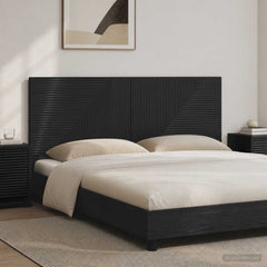 vidaXL Wall-Mounted Headboard HAARLEM Black Engineered Wood 1