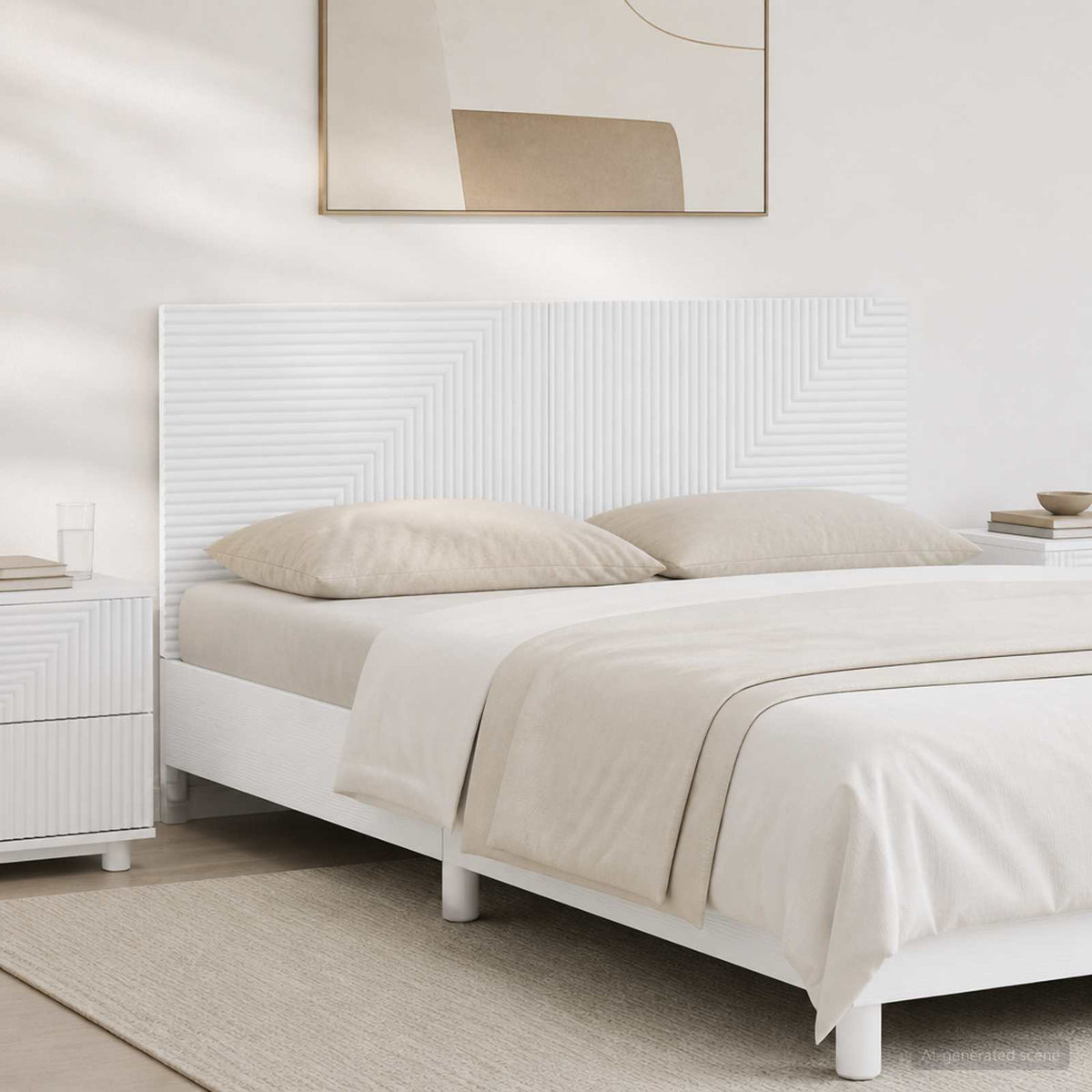 vidaXL Wall-Mounted Headboard HAARLEM Engineered Wood Width 120 cm
