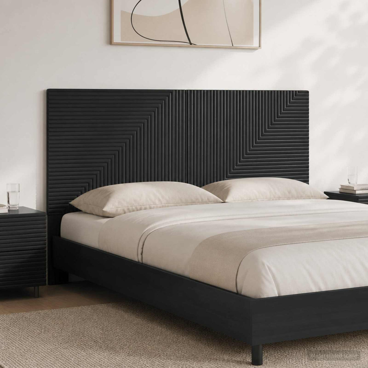 vidaXL Wall-Mounted Headboard HAARLEM Engineered Wood Width 120 cm