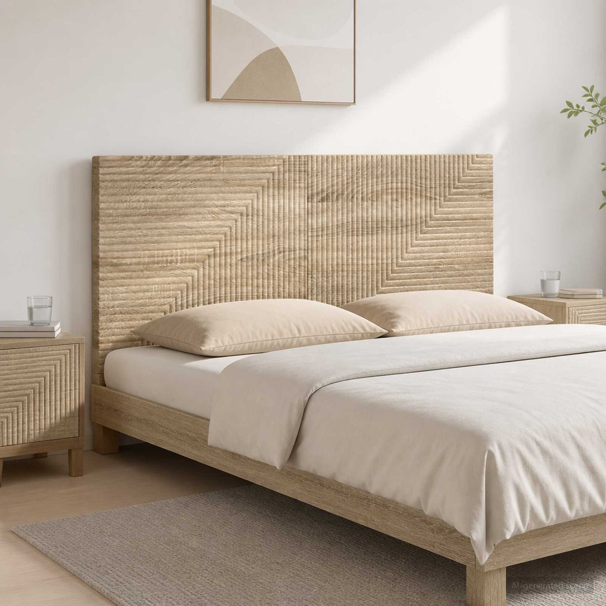 vidaXL Wall-Mounted Headboard HAARLEM Engineered Wood Width 120 cm