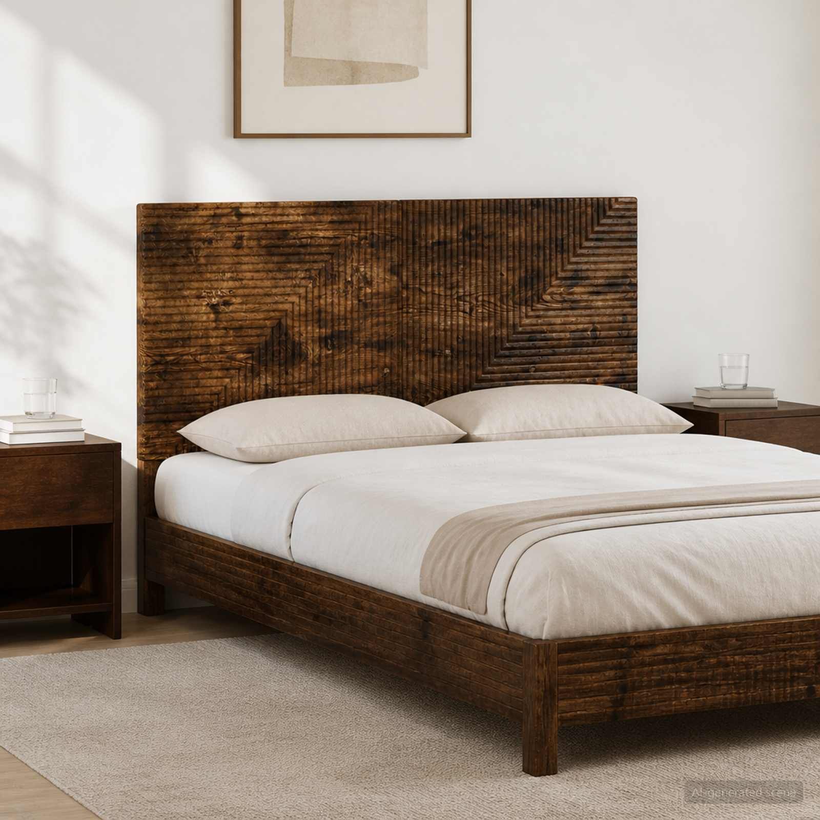 vidaXL Wall-Mounted Headboard HAARLEM Smoked Oak Engineered Wood 1