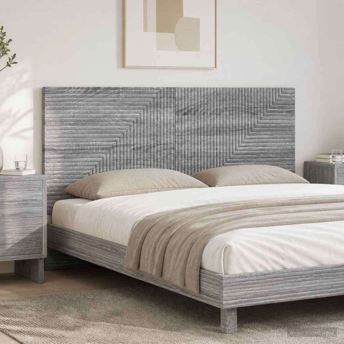 vidaXL Wall-Mounted Headboard HAARLEM Engineered Wood Width 120 cm