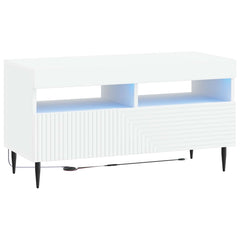 vidaXL LED TV Cabinet White Engineered Wood 2