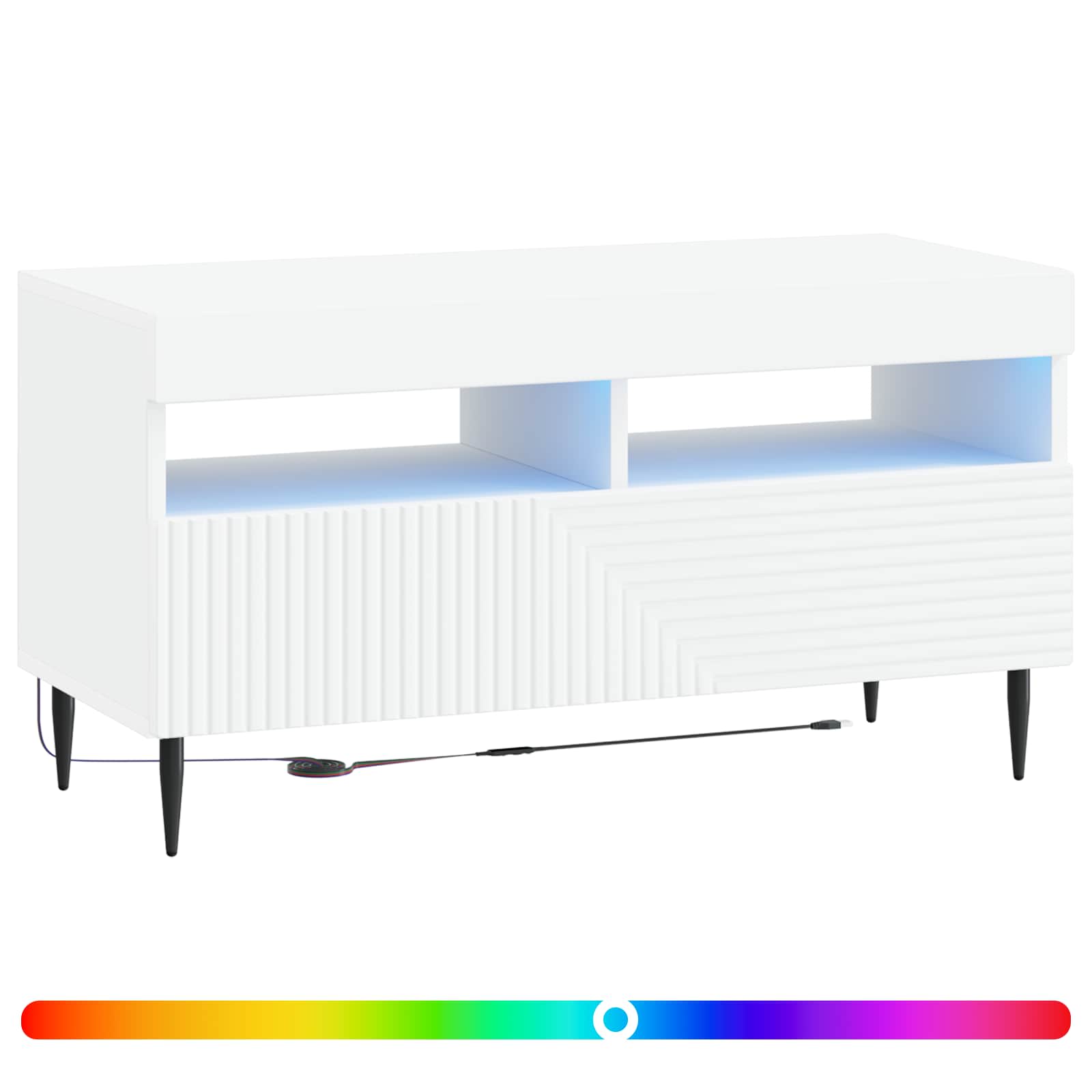 vidaXL LED TV Cabinet White Engineered Wood 3