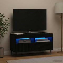 vidaXL LED TV Cabinet Black Engineered Wood 1