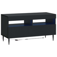 vidaXL LED TV Cabinet Black Engineered Wood 2
