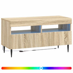 vidaXL LED TV Cabinet Sonoma Oak Engineered Wood 3